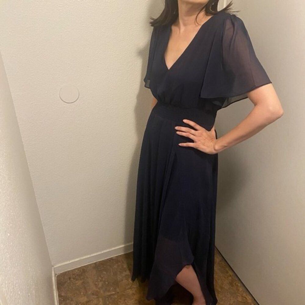 NWT EXPRESS Navy Blue Short Sleeve Maxi Dress Size S - Picture 3 of 5